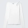 Long-Sleeved Off-Shoulder Top – White