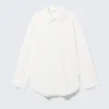 Long-Sleeved Oversized Poplin Shirt – White