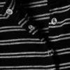 Long-Sleeved Popper Mini Dress – Striped Black