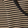 Long-Sleeved Slim Fit Scoop Neck Top – Beige/Black Stripe