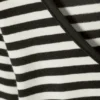 Long-Sleeved Slim Fit Scoop Neck Top – Black & White Stripes
