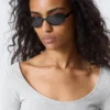 Long-Sleeved Slim Fit Scoop Neck Top – Grey Melange