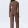 Long-Sleeved V-Neck Top – Washed Mole