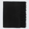 Long Woven Wool Scarf – Black