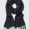 Long Woven Wool Scarf – Medium Grey