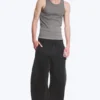 Loose Barrel Leg Workwear Trousers – Washed Black