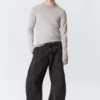 Loose Barrel Leg Workwear Trousers – Washed Black