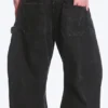 Loose Barrel Leg Workwear Trousers – Washed Black