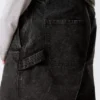 Loose Barrel Leg Workwear Trousers – Washed Black
