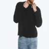 Loose Boxy Long-Sleeved T-Shirt – Black