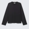 Loose Boxy Long-Sleeved T-Shirt – Black