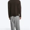 Loose Boxy Long-Sleeved T-Shirt – Dark Brown