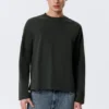 Loose Boxy Long-Sleeved T-Shirt – Dark Green
