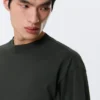 Loose Boxy Long-Sleeved T-Shirt – Dark Green