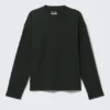 Loose Boxy Long-Sleeved T-Shirt – Dark Green