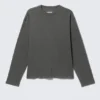 Loose Boxy Long-Sleeved T-Shirt – Dark Grey
