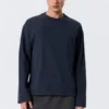 Loose Boxy Long-Sleeved T-Shirt – Dark Navy Blue