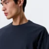 Loose Boxy Long-Sleeved T-Shirt – Dark Navy Blue