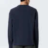 Loose Boxy Long-Sleeved T-Shirt – Dark Navy Blue