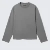 Loose Boxy Long-Sleeved T-Shirt – Dusty Grey