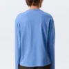 Loose Boxy Long-Sleeved T-Shirt – Washed Blue
