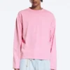Loose Boxy Long-Sleeved T-Shirt – Washed Pink