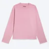 Loose Boxy Long-Sleeved T-Shirt – Washed Pink