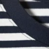 Loose Boxy Long-Sleeved T-Shirt – White & Navy Stripes