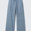 Loose Chambray Trousers – Washed Blue