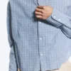 Loose Cotton Shirt – Dusty Blue – Checked