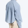 Loose Cotton Shirt – Dusty Blue – Checked