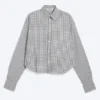 Loose Cotton Shirt – Dusty White – Checked