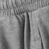 Loose Cutline Cotton Fleece Sweatpants – Grey Melange