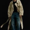 Loose Double-Breasted Trench Coat – Beige
