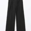 Loose Elastic Suiting Trousers – Black