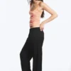 Loose Fit Barrel Leg Suiting Trousers – Black
