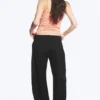 Loose Fit Barrel Leg Suiting Trousers – Black