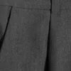 Loose Fit Barrel Leg Suiting Trousers – Dark Grey Melange
