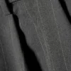 Loose Fit Barrel Leg Suiting Trousers – Striped Dark Grey Melange