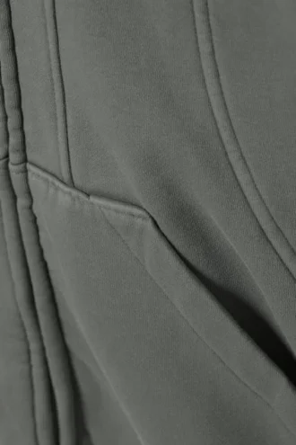 Loose Fit Blocked Zip Hoodie – Grey