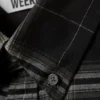 Loose Fit Button-Up Flannel Shirt – Black Checked