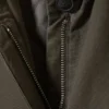 Loose Fit Canvas Car Coat – Dark Grey
