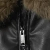 Loose Fit Faux Leather Bomber Jacket – Black