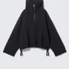 Loose Fit Funnel-Neck Sweatshirt – Dark Grey