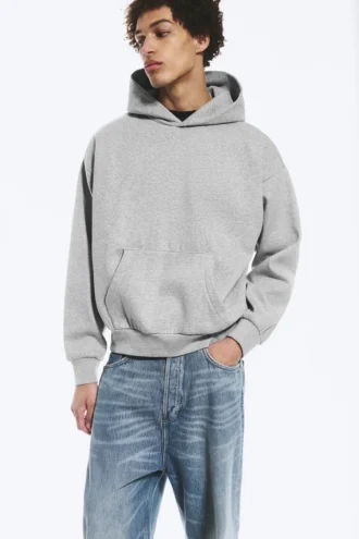 Loose Fit Hoodie – Grey Melange