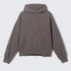 Loose Fit Hoodie – Washed Dark Brown