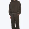 Loose Fit Hoodie – Washed Dark Brown