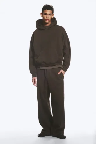 Loose Fit Hoodie – Washed Dark Brown