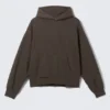 Loose Fit Hoodie – Washed Dark Brown