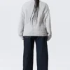 Loose Fit Knitted V-Neck Cardigan – Grey Melange
